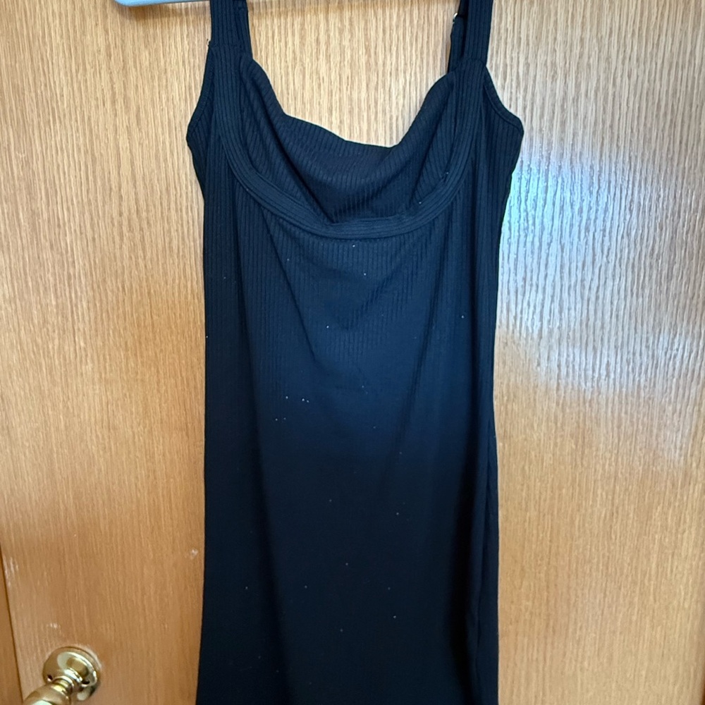Elegant Black Stretchy Mini Dress